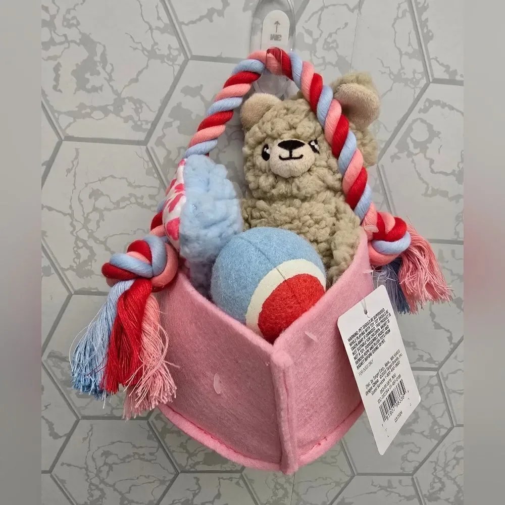 Christmas Easter Valentines Gift Pack Dog Rope Plush Toy Set 5pc Boots & Barkley